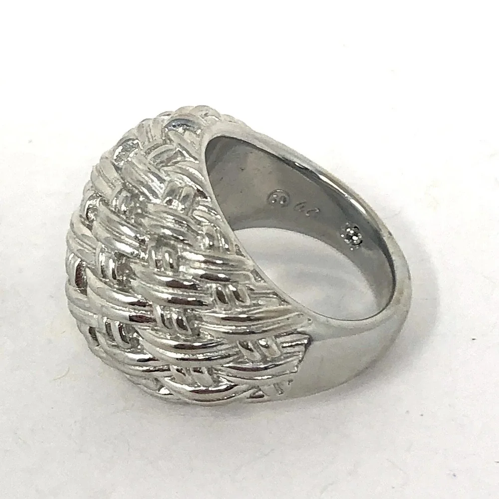 Basket Dome Ring Band Sz 7 Aluminum Arthur Court Signed Jewelry